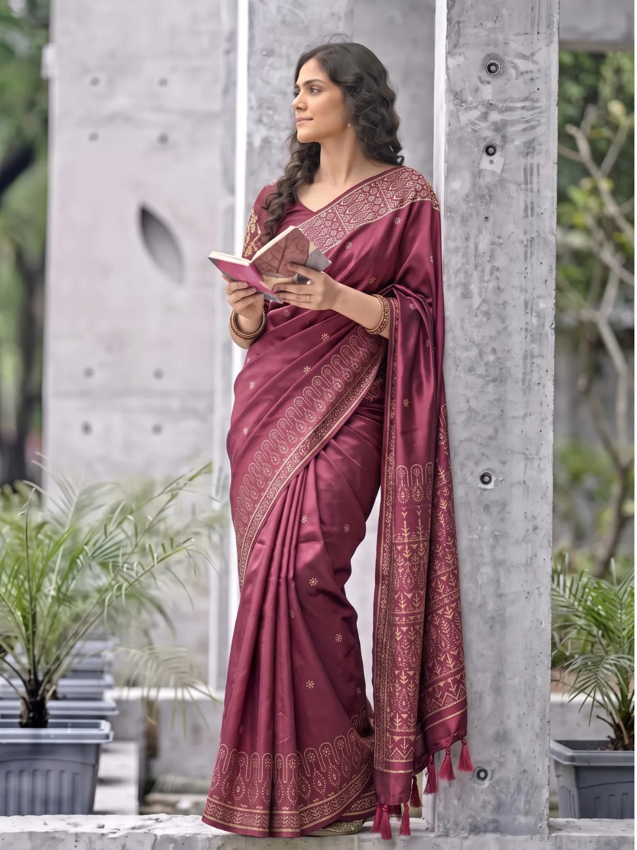 Maroon Japani Silk 