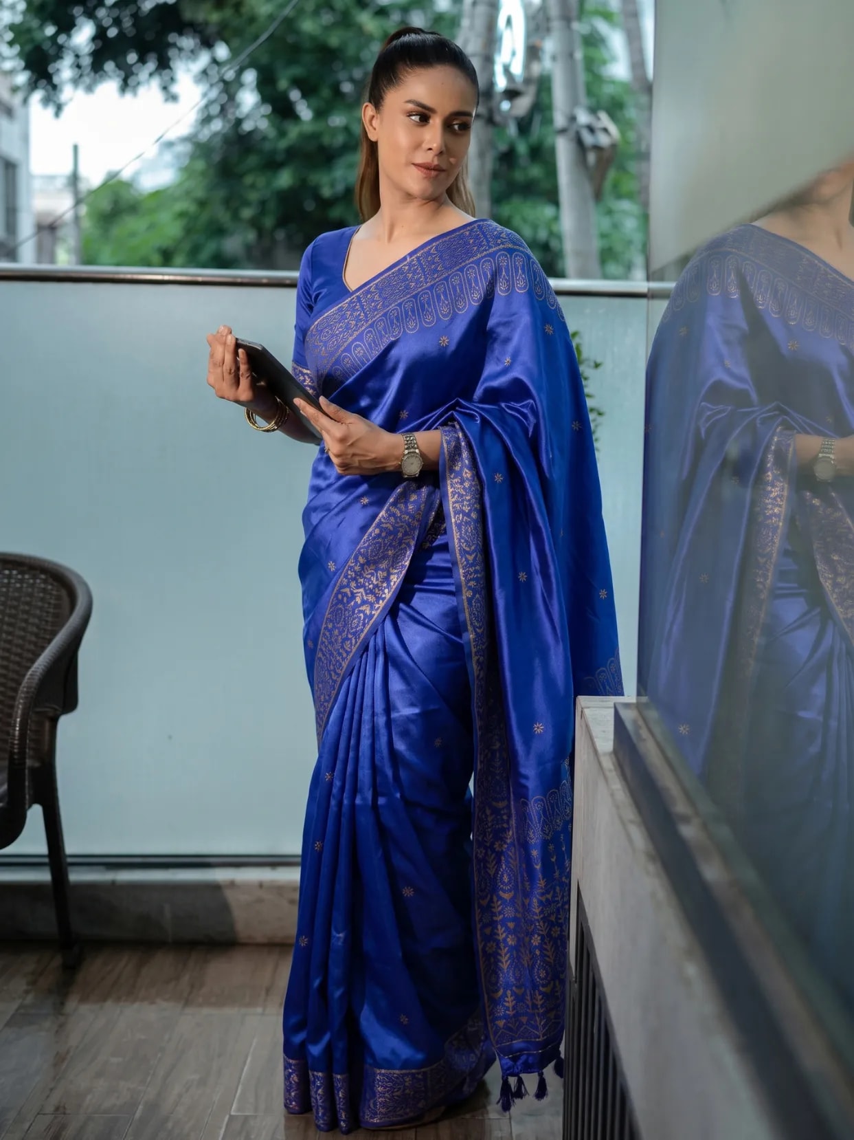 Japani Silk Blue Saree