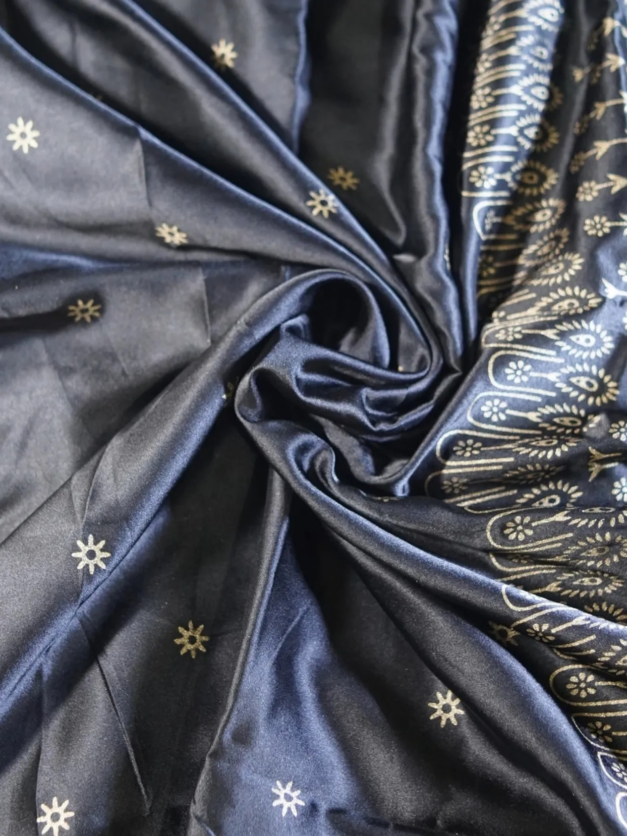 Black Japani Silk Saree